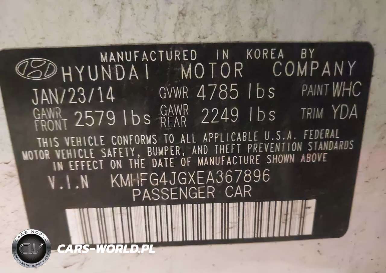 2014 Hyundai Azera VIN:KMHFG4JGXEA367896 - 9