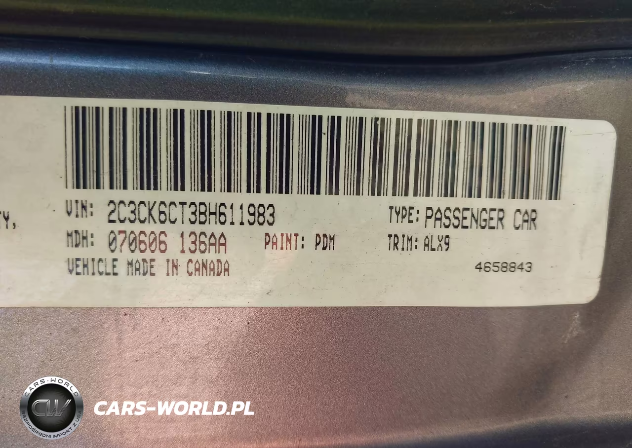 2011 Chrysler 300C Awd VIN:2C3CK6CT3BH611983 - 9