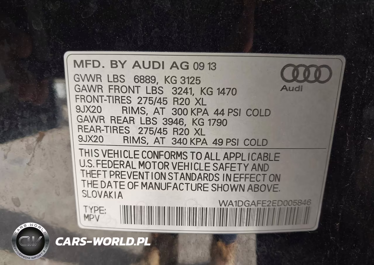2014 Audi Q7 3.0T S Line Prestige VIN:WA1DGAFE2ED005846 - 9