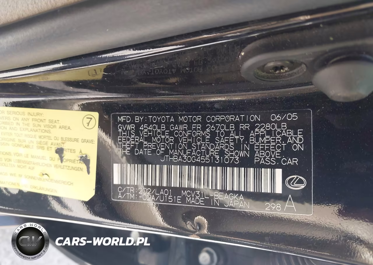 2005 Lexus Es 330 VIN:JTHBA30G455131073 - 9