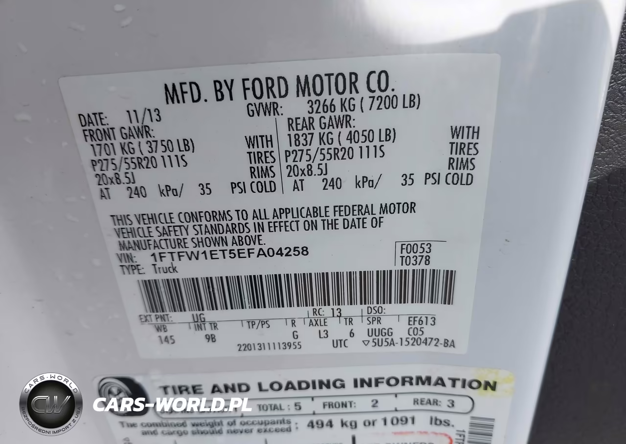 2014 Ford F-150 Fx4-King Ranch-Lariat-Limited-Platinum-Xl-Xlt VIN:1FTFW1ET5EFA04258 - 9