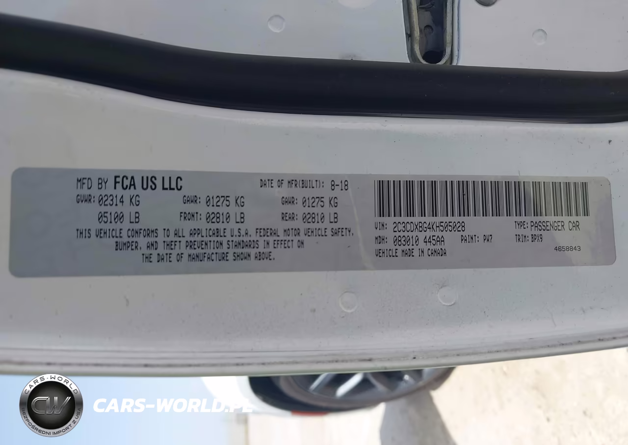 2019 Dodge Charger Sxt Rwd VIN:2C3CDXBG4KH505028 - 9