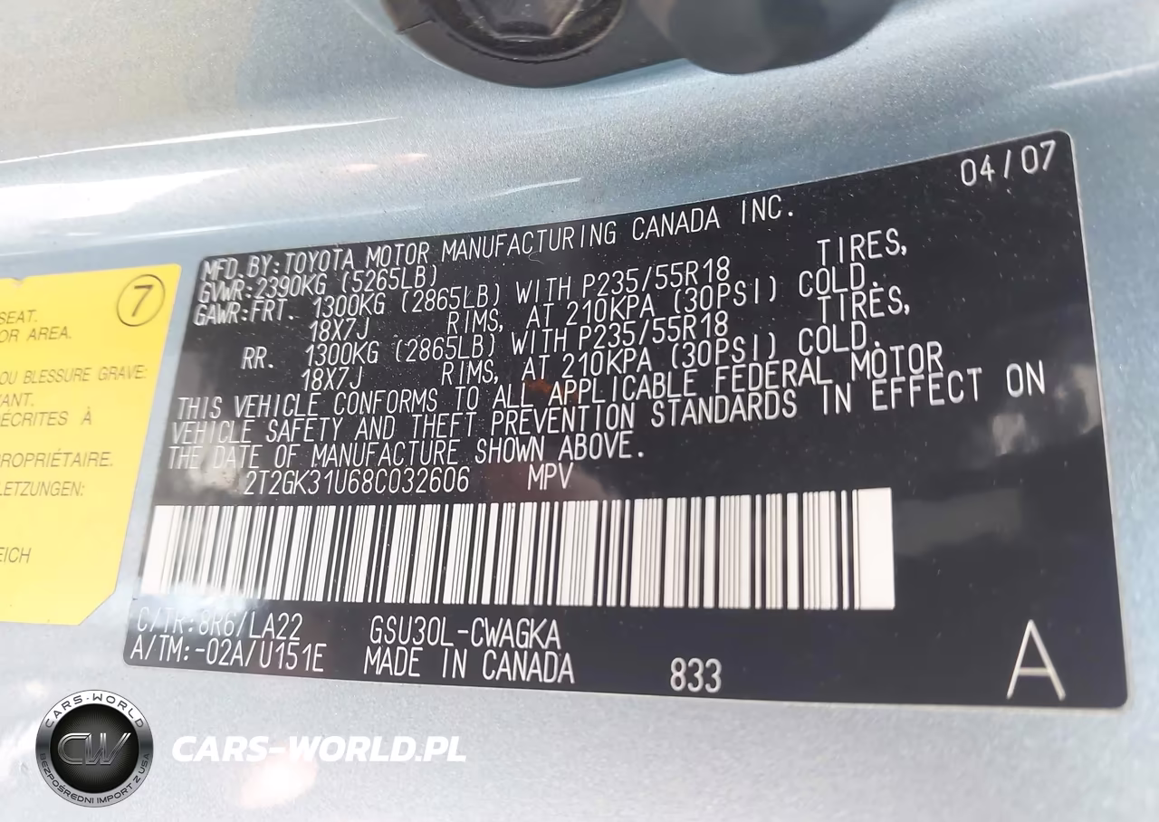 2008 Lexus Rx 350 VIN:2T2GK31U68C032606 - 9