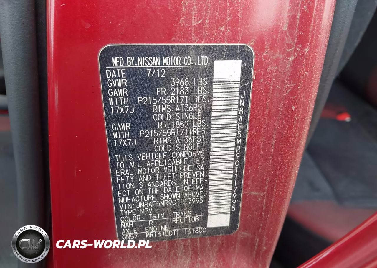 2012 Nissan Juke Sv VIN:JN8AF5MR9CT117995 - 9