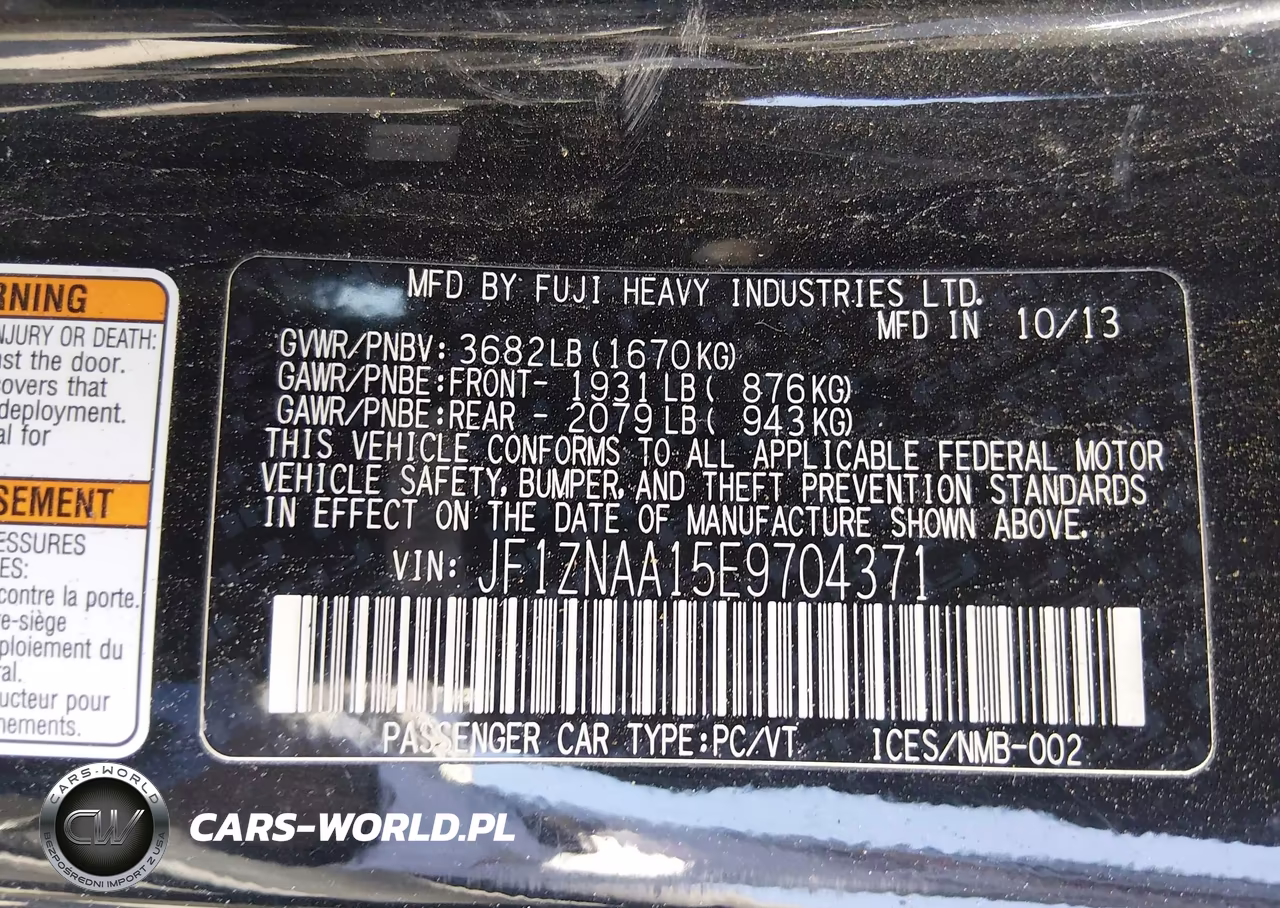 2014 Scion Fr-S Base VIN:JF1ZNAA15E9704371 - 9