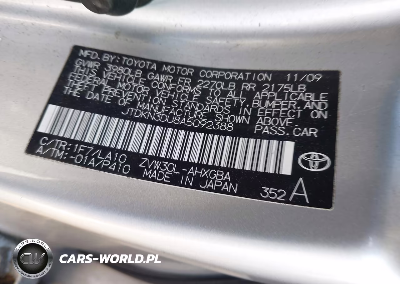 2010 Toyota Prius Iv VIN:JTDKN3DU8A5092388 - 9