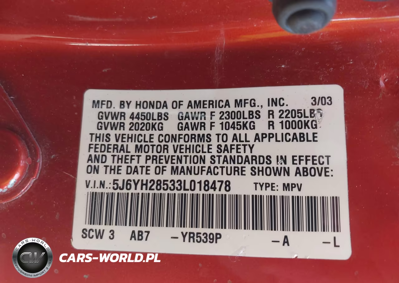 2003 Honda Element Ex VIN:5J6YH28533L018478 - 9