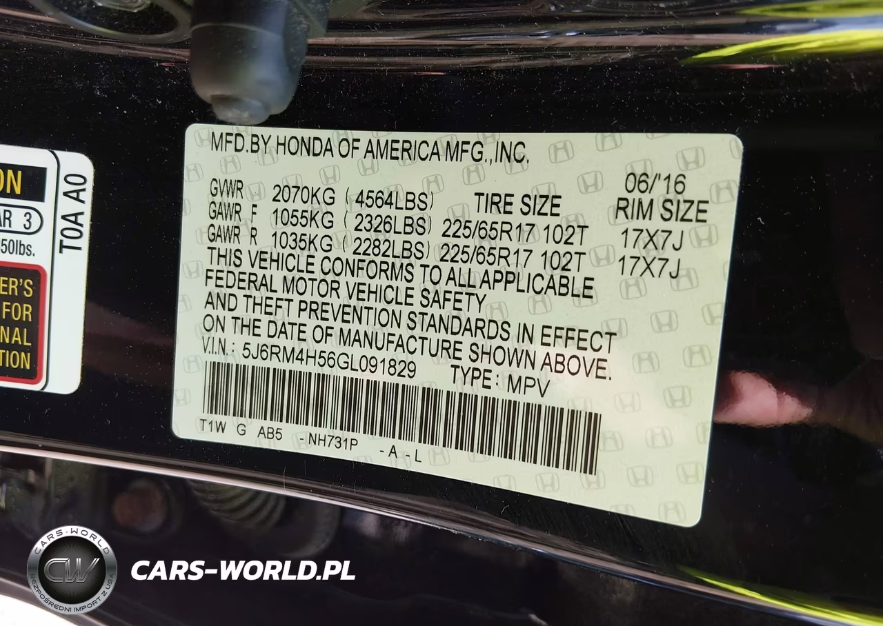 2016 Honda Cr-V Ex VIN:5J6RM4H56GL091829 - 9