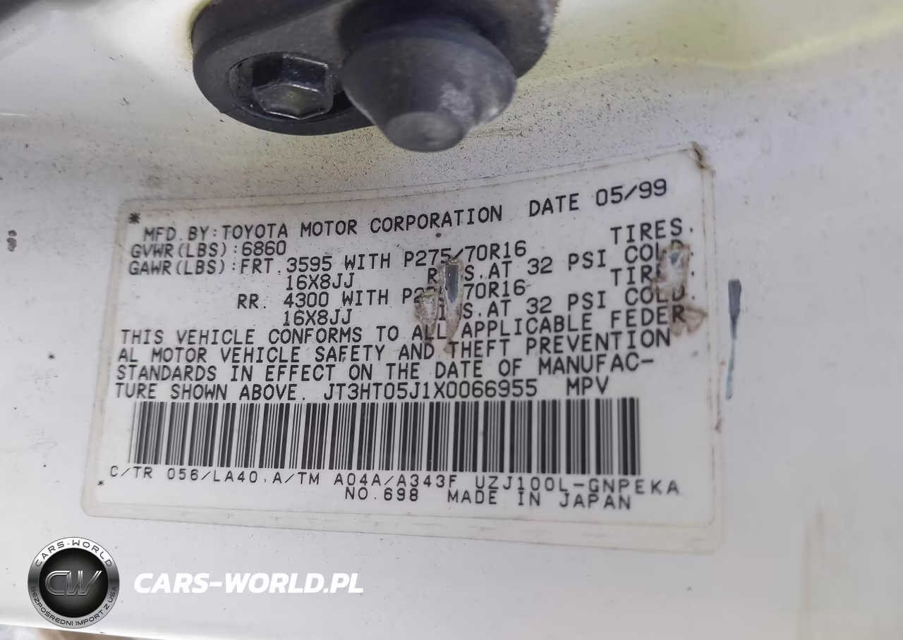 1999 Toyota Land Cruiser VIN:JT3HT05J1X0066955 - 9