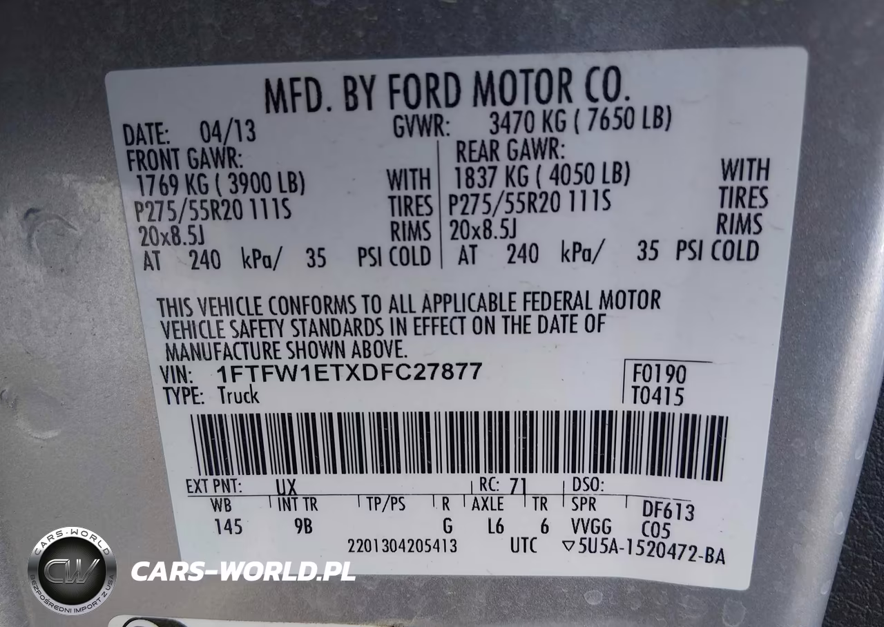2013 Ford F-150 Fx4-King Ranch-Lariat-Limited-Platinum-Xl-Xlt VIN:1FTFW1ETXDFC27877 - 9
