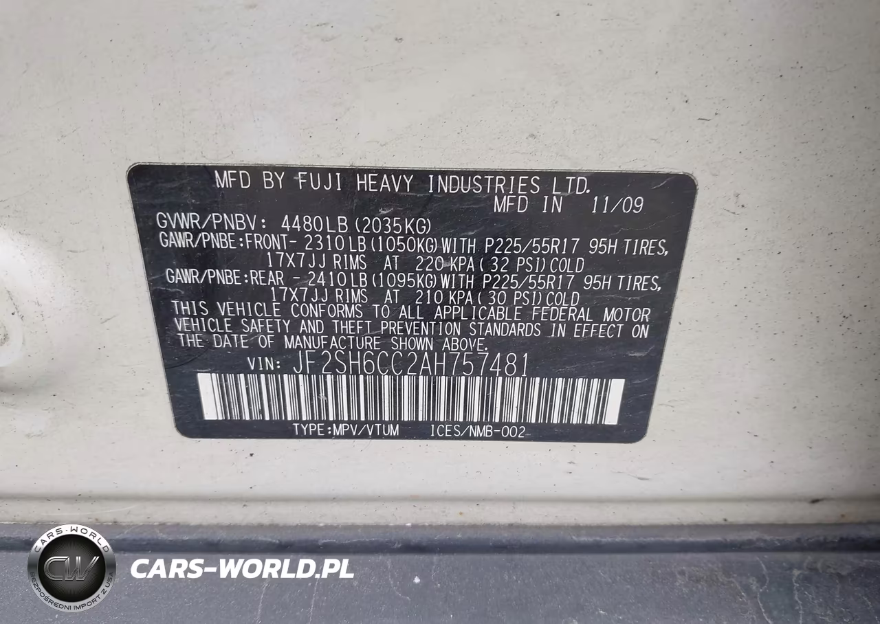 2010 Subaru Forester 2.5X Premium VIN:JF2SH6CC2AH757481 - 9