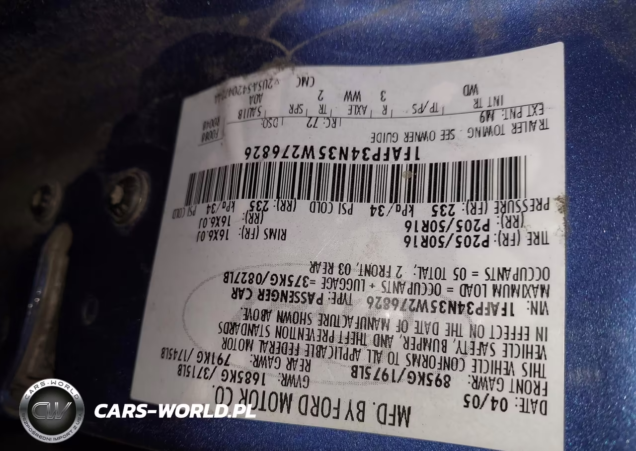 2005 Ford Focus Zx4 VIN:1FAFP34N35W276826 - 9