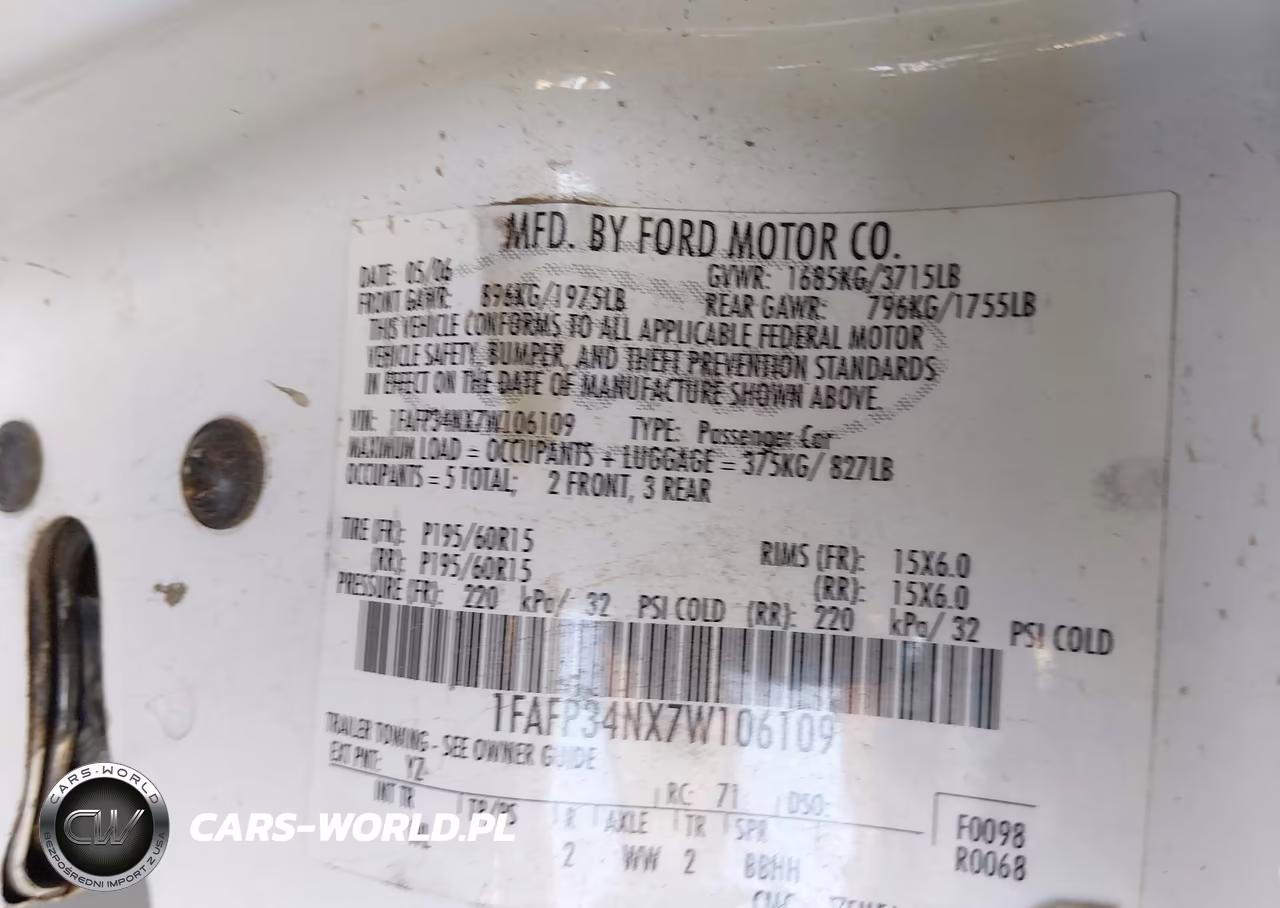 2007 Ford Focus S-Se-Ses VIN:1FAFP34NX7W106109 - 9