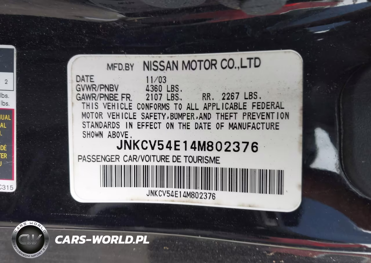 2004 Infiniti G35 VIN:JNKCV54E14M802376 - 9