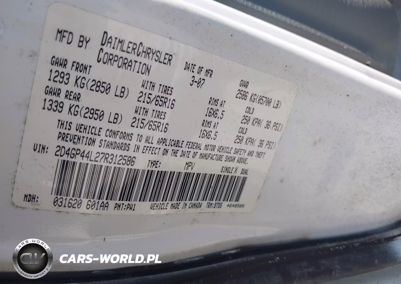 2007 Dodge Grand Caravan Sxt VIN:2D4GP44L27R312586 - 9