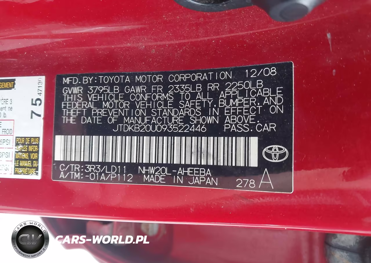 2009 Toyota Prius VIN:JTDKB20U093522446 - 9