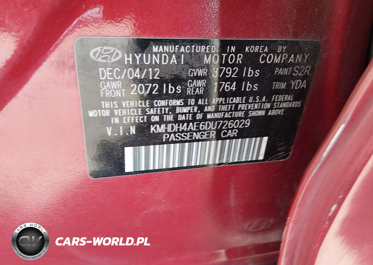 2013 Hyundai Elantra Gls (Ulsan Plant) VIN:KMHDH4AE6DU726029 - 9