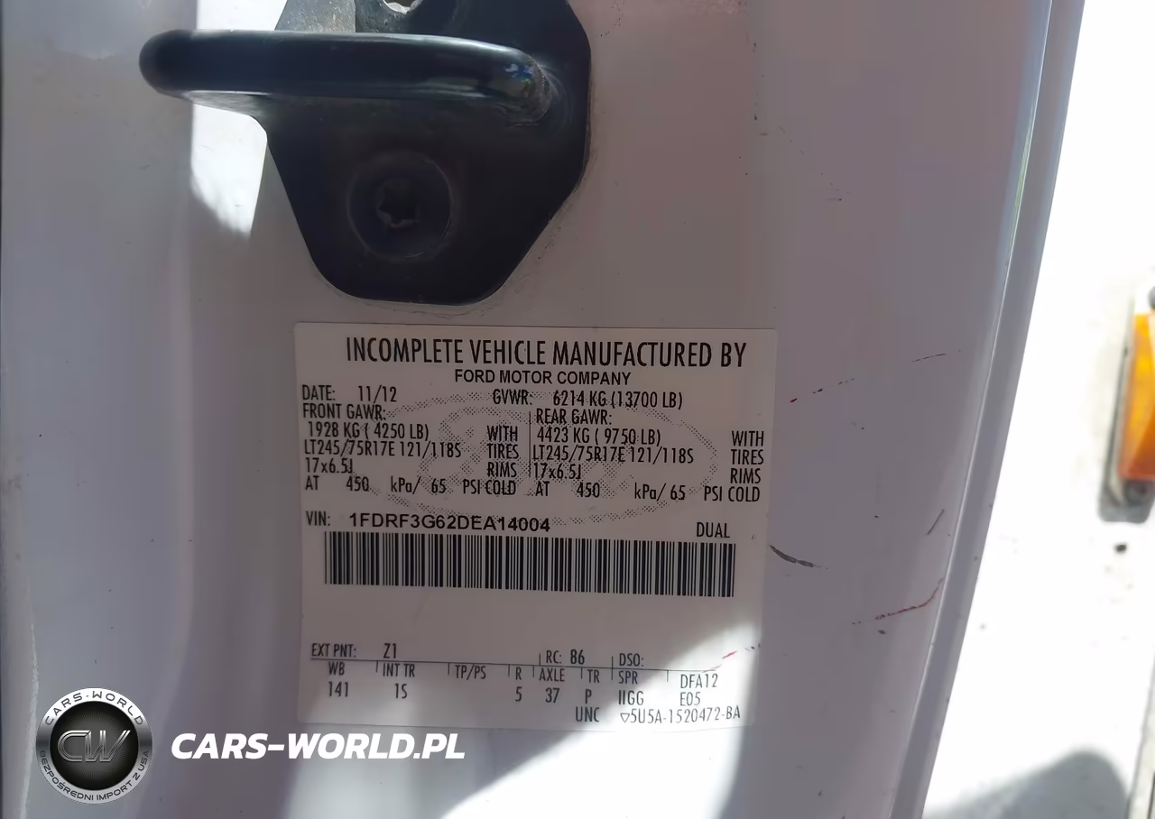 2013 Ford F-350 Chassis Xl VIN:1FDRF3G62DEA14004 - 8
