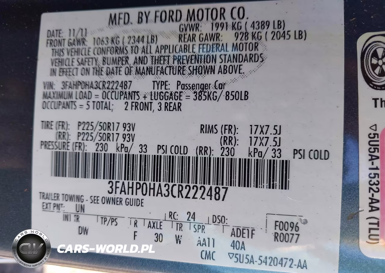 2012 Ford Fusion Se VIN:3FAHP0HA3CR222487 - 9