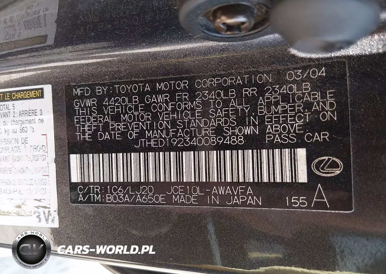 2004 Lexus Is 300 Sport Cross VIN:JTHED192340089488 - 9