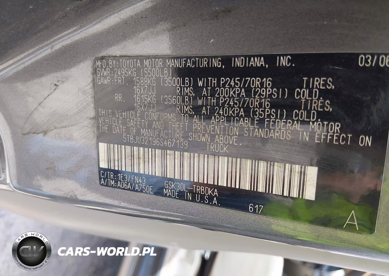 2006 Toyota Tundra VIN:5TBJU32196S467139 - 9
