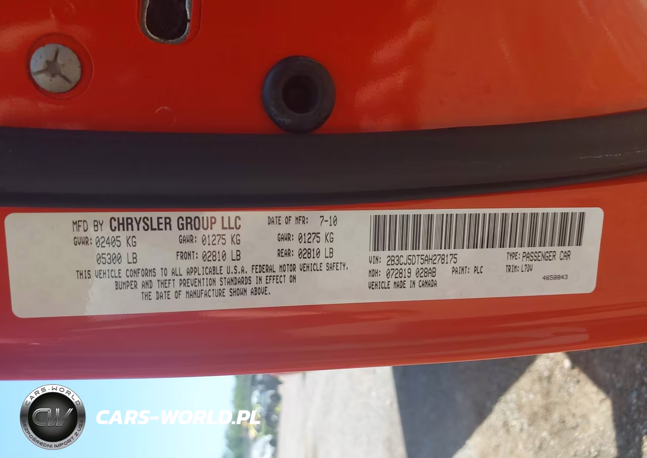 2010 Dodge Challenger R-T VIN:2B3CJ5DT5AH278175 - 9