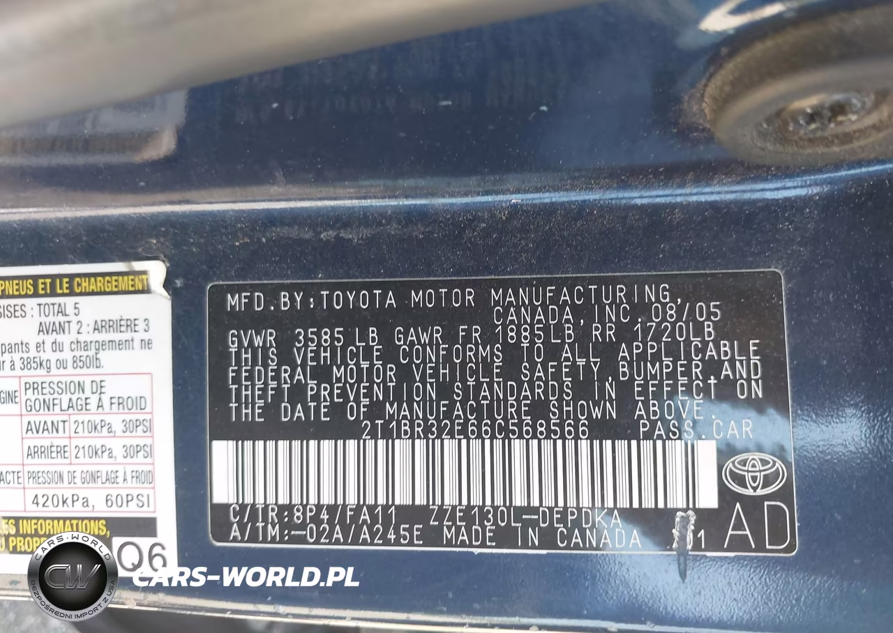 2006 Toyota Corolla Ce VIN:2T1BR32E66C568566 - 9