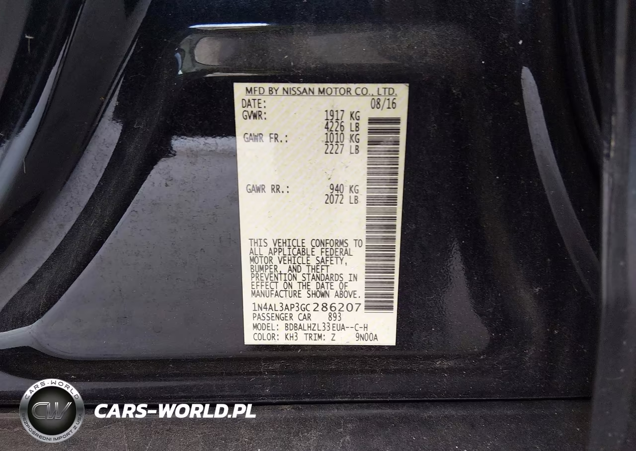 2016 Nissan Altima 2.5 Sr VIN:1N4AL3AP3GC286207 - 9