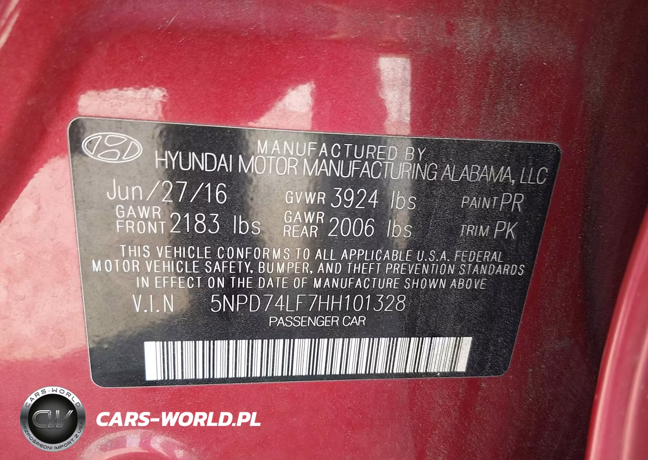 2017 Hyundai Elantra Se VIN:5NPD74LF7HH101328 - 9