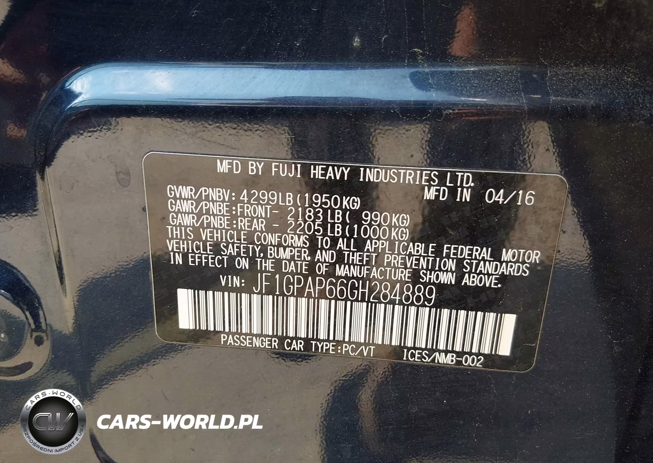 2016 Subaru Impreza 2.0I Sport Premium VIN:JF1GPAP66GH284889 - 9