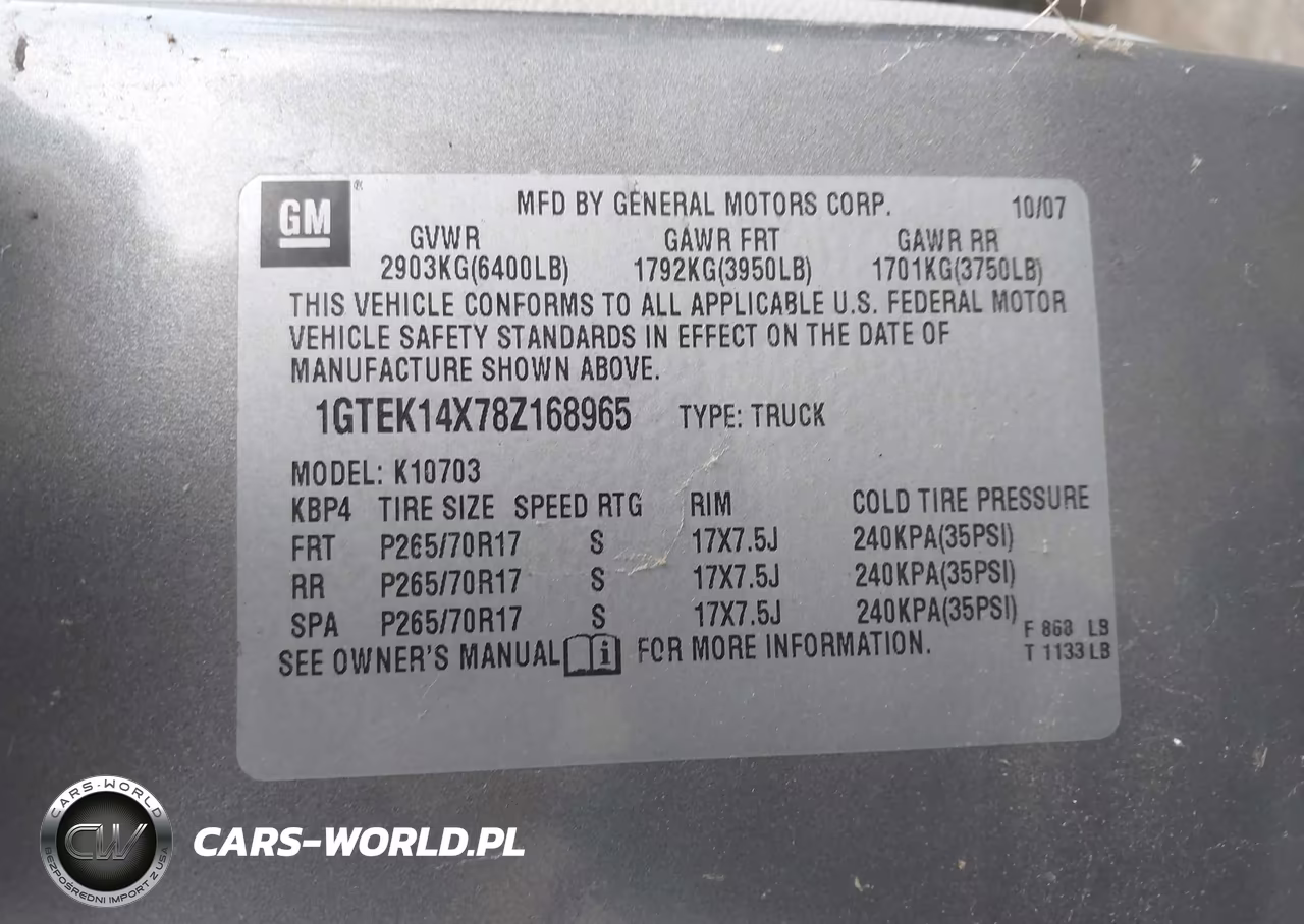 2008 GMC Sierra 1500 Work Truck VIN:1GTEK14X78Z168965 - 9