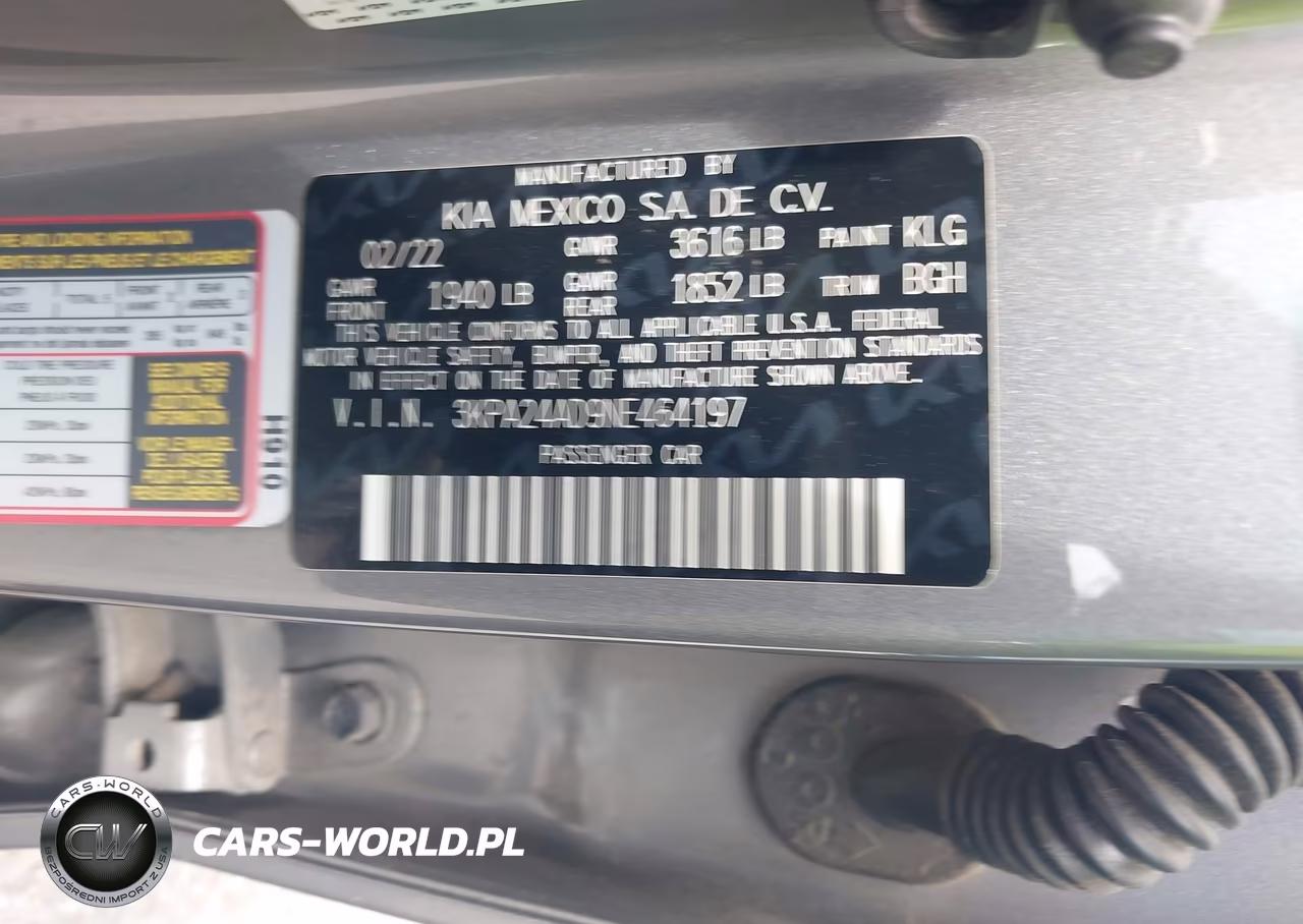 2022 Kia Rio S VIN:3KPA24AD9NE464197 - 9