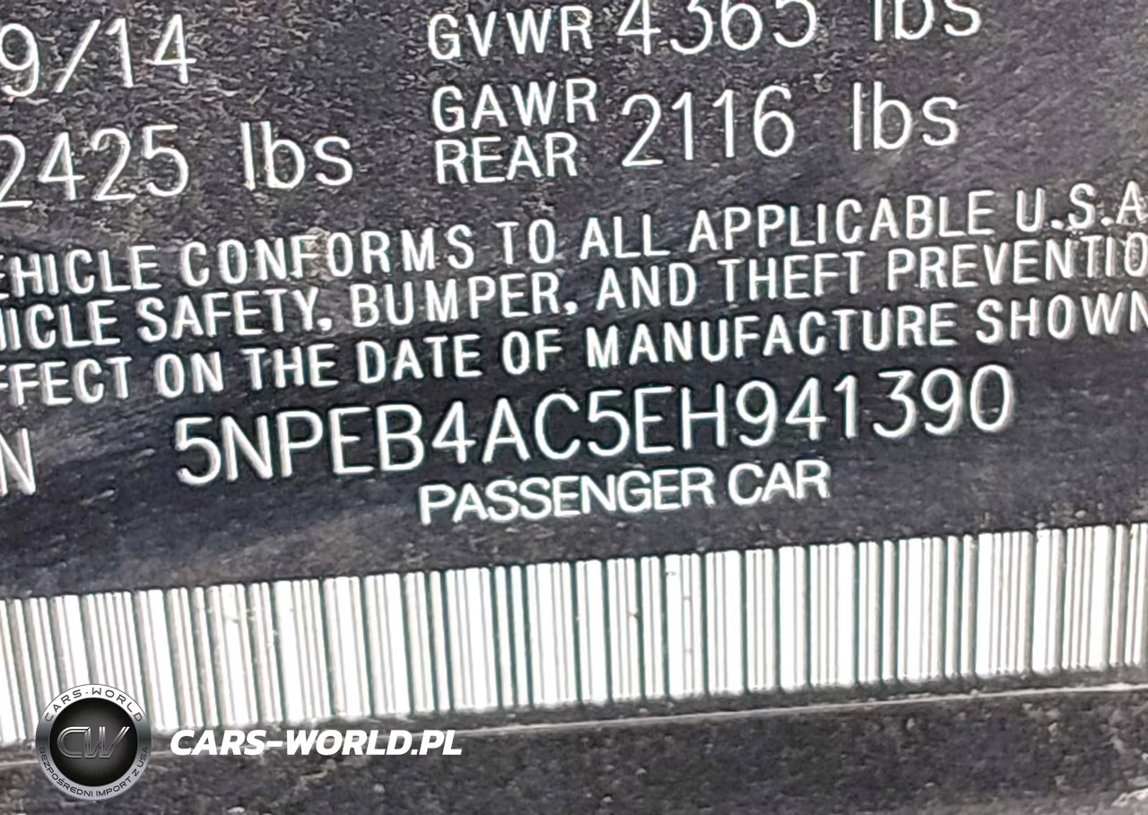 2014 Hyundai Sonata Gls VIN:5NPEB4AC5EH941390 - 9