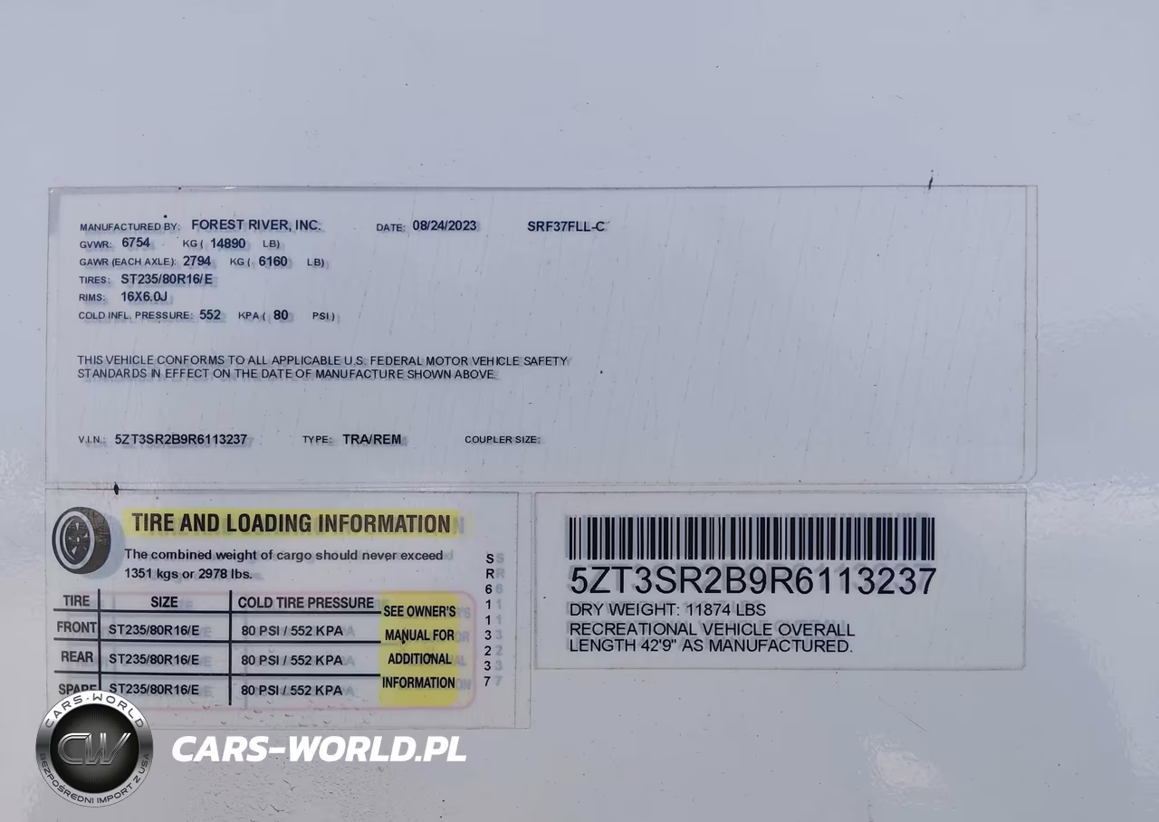 2024 Forest River Sabre VIN:5ZT3SR2B9R6113237 - 9
