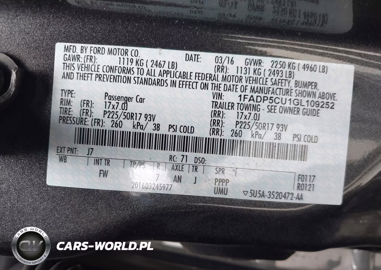 2016 Ford C-Max Energi Sel VIN:1FADP5CU1GL109252 - 9