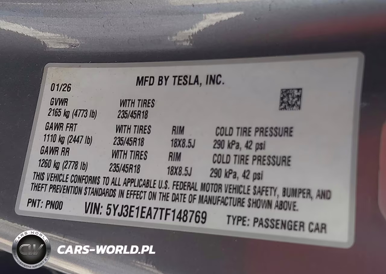 2026 Tesla Model 3 Premium Rear-Wheel Drive-Rear-Wheel Drive VIN:5YJ3E1EA7TF148769 - 9