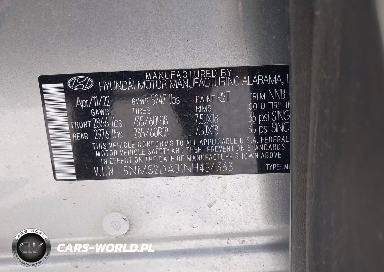 2022 Hyundai Santa Fe Sel VIN:5NMS2DAJ1NH454363 - 9