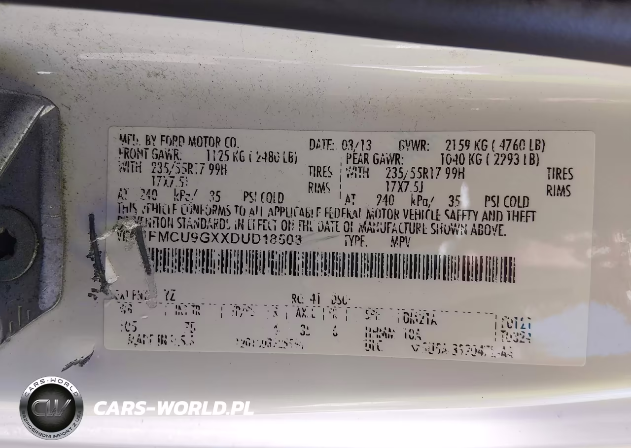 2013 Ford Escape Se VIN:1FMCU9GXXDUD18503 - 9