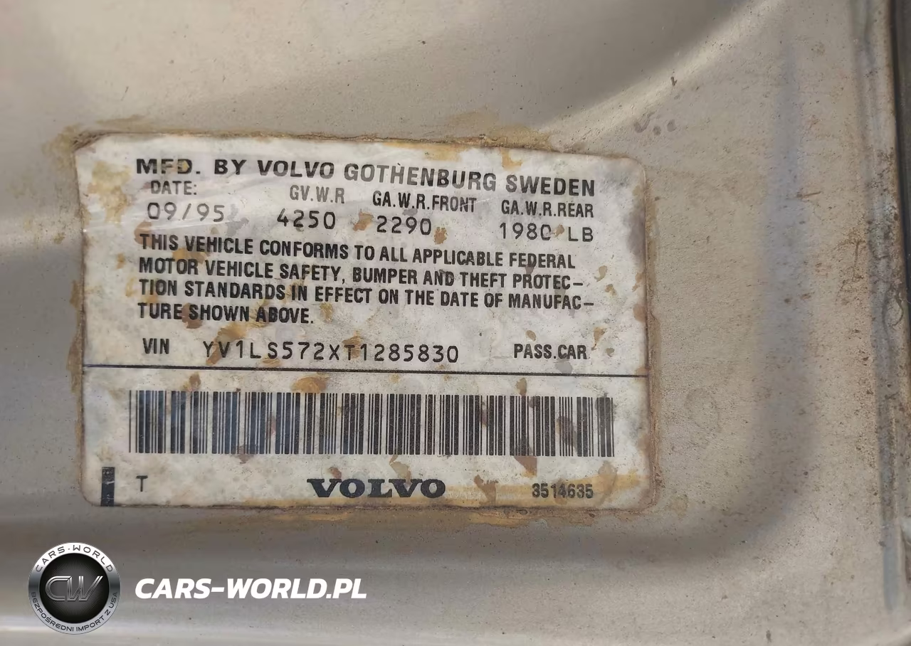 1996 Volvo 850 VIN:YV1LS572XT1285830 - 9