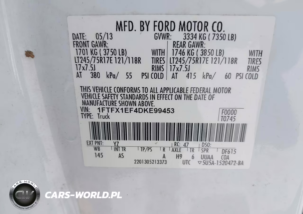 2013 Ford F-150 Fx4-Lariat-Stx-Xl-Xlt VIN:1FTFX1EF4DKE99453 - 9