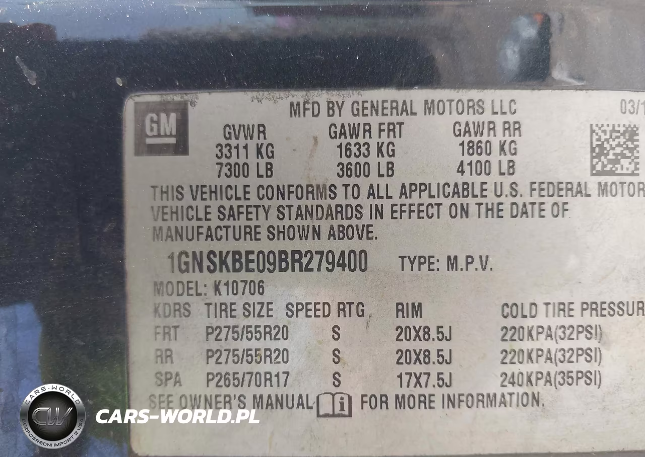 2011 Chevrolet Tahoe Lt VIN:1GNSKBE09BR279400 - 9