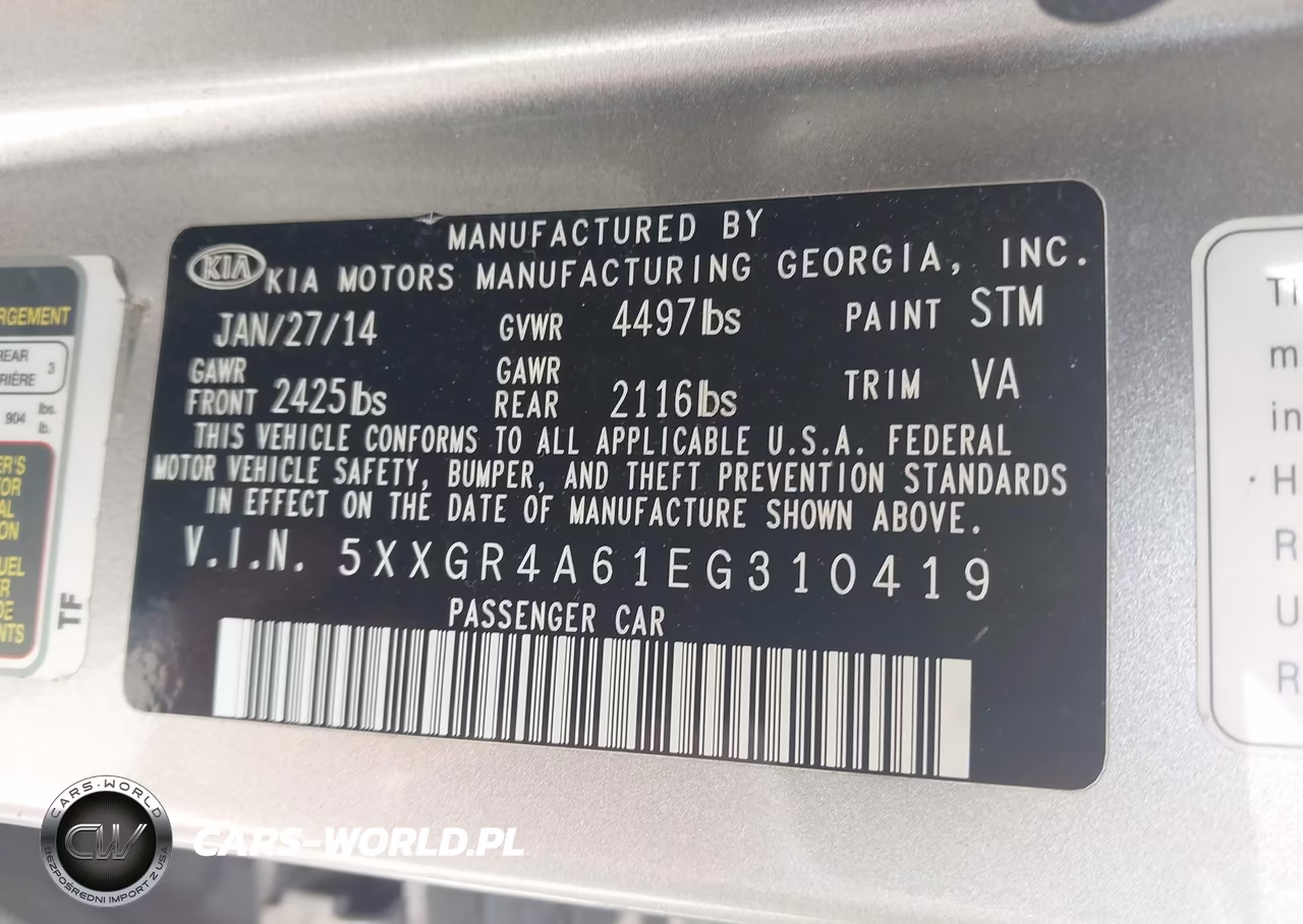2014 Kia Optima Sx Turbo VIN:5XXGR4A61EG310419 - 9