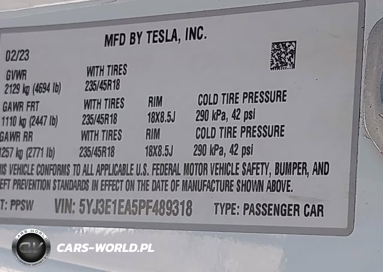 2023 Tesla Model 3 Rear-Wheel Drive VIN:5YJ3E1EA5PF489318 - 9