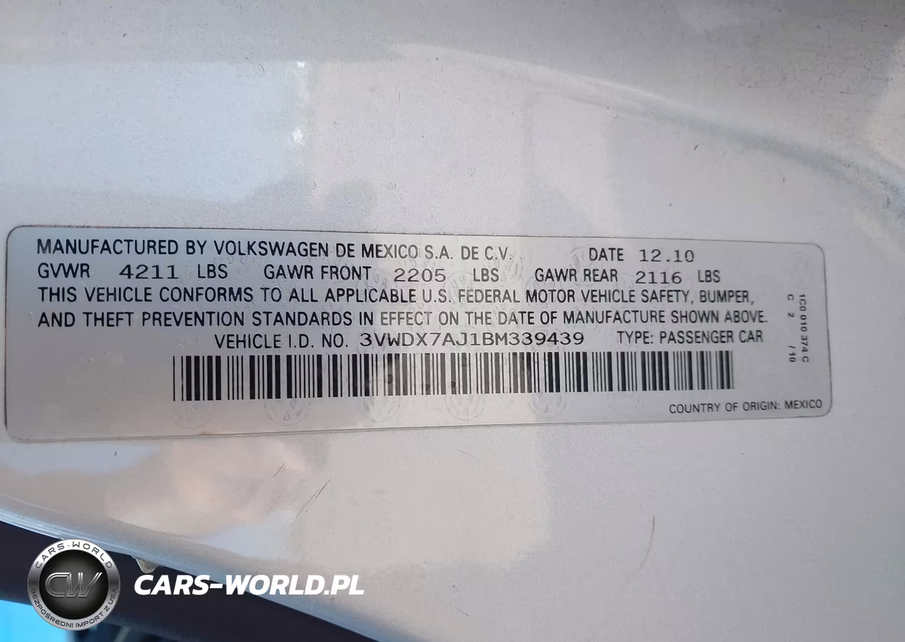 2011 Volkswagen Jetta 2.5L Se VIN:3VWDX7AJ1BM339439 - 9