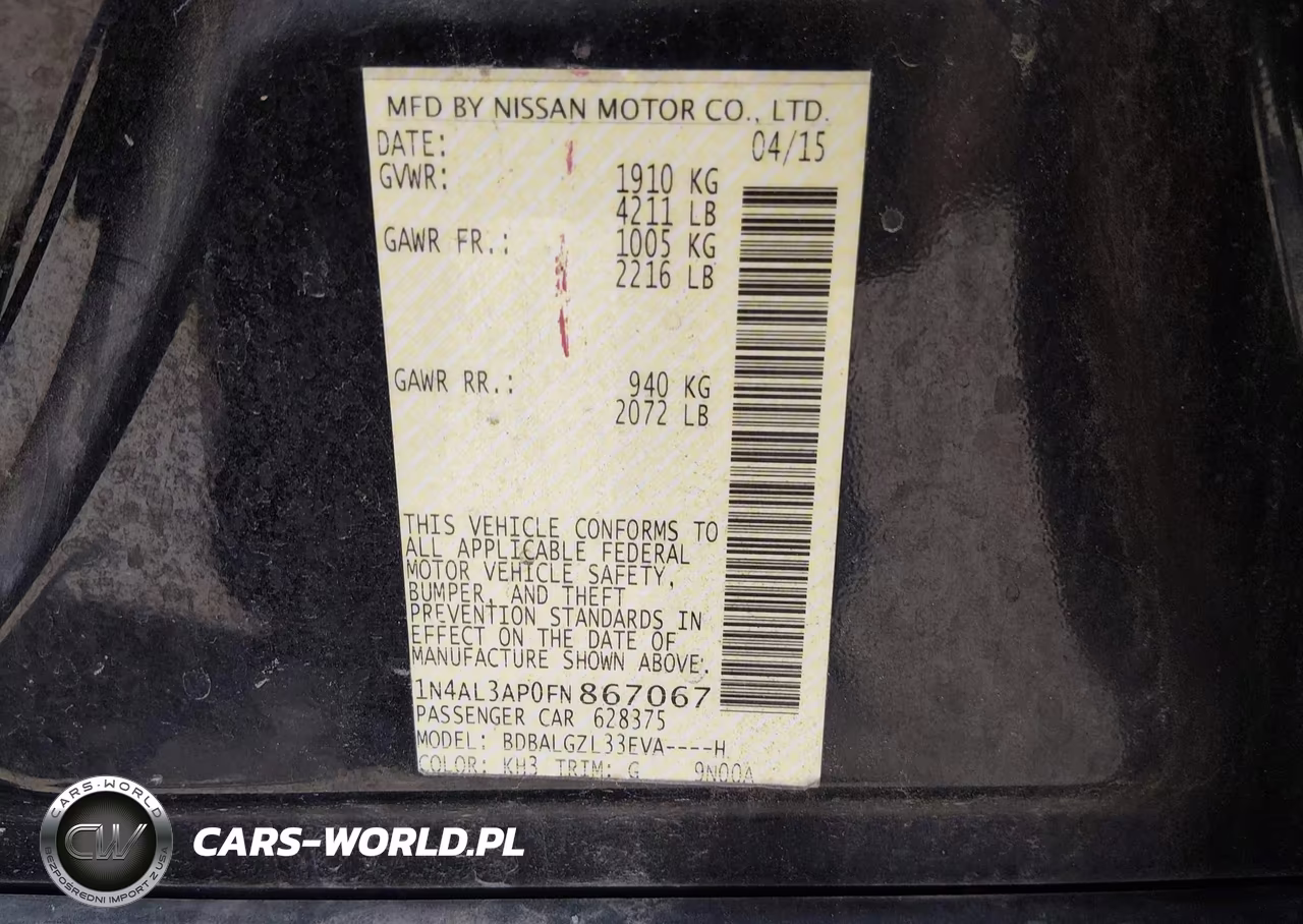 2015 Nissan Altima 2.5 S VIN:1N4AL3AP0FN867067 - 9