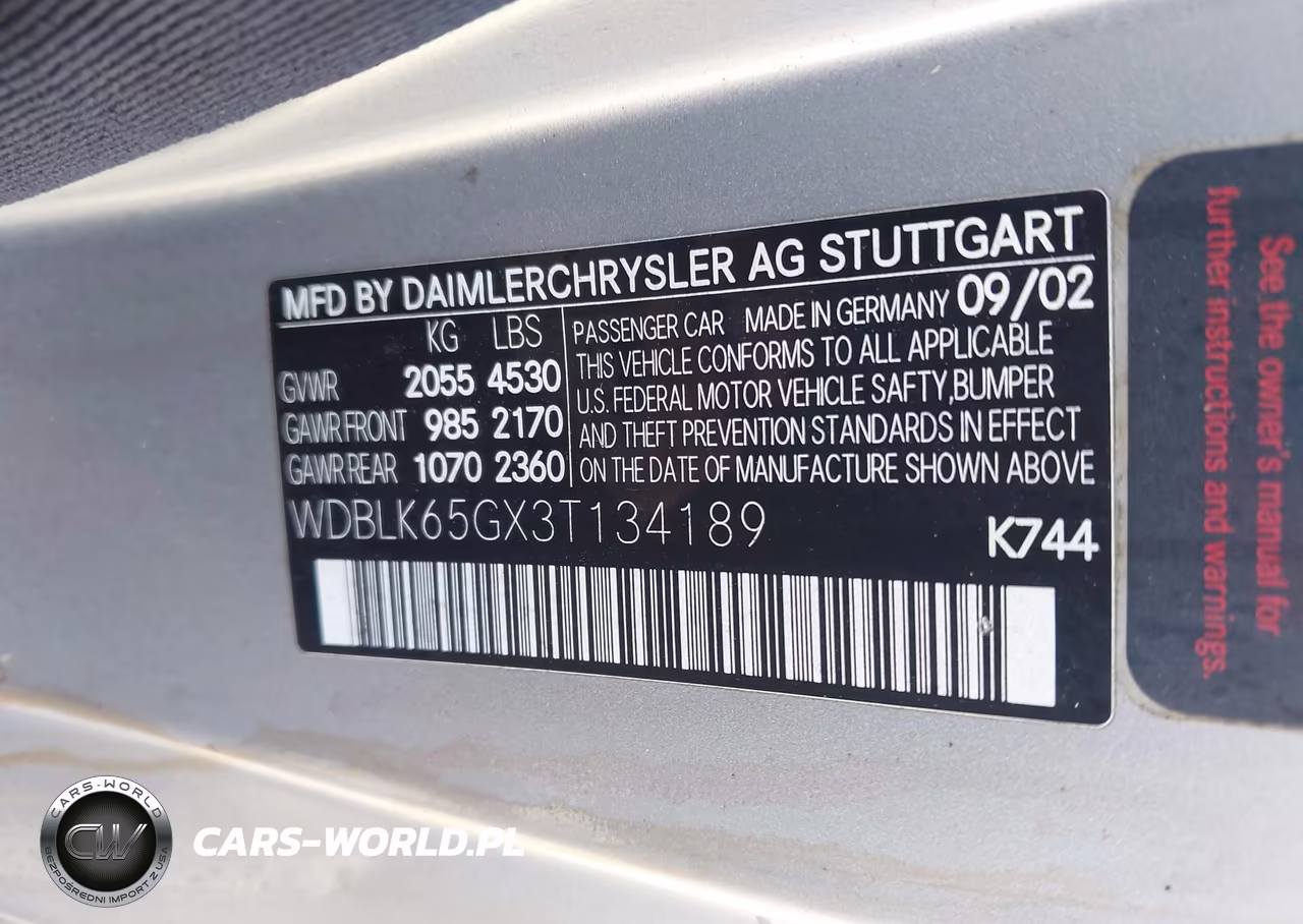 2003 Mercedes-Benz Clk 320 VIN:WDBLK65GX3T134189 - 9