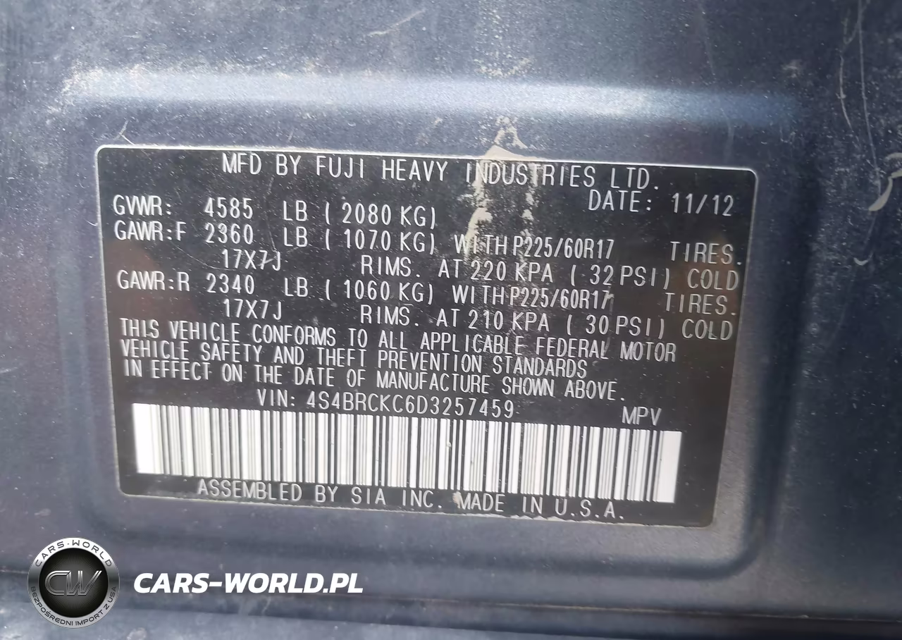 2013 Subaru Outback 2.5I Limited VIN:4S4BRCKC6D3257459 - 9
