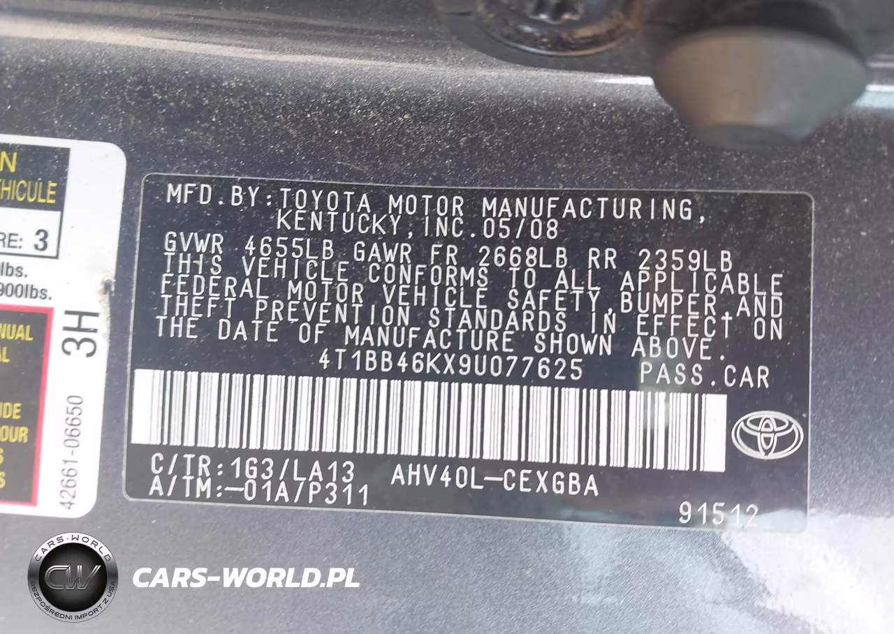 2009 Toyota Camry Hybrid VIN:4T1BB46KX9U077625 - 9