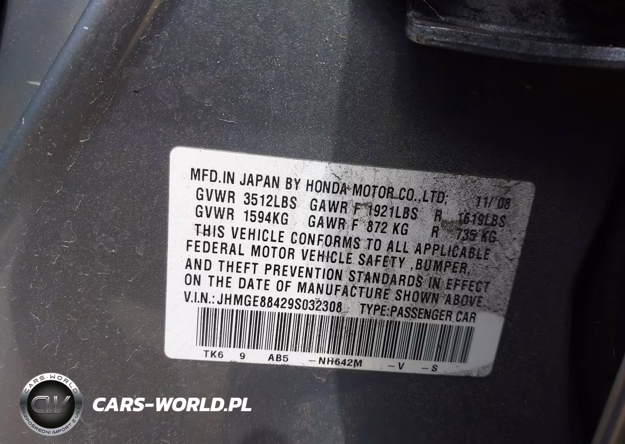 2009 Honda Fit Sport VIN:JHMGE88429S032308 - 9
