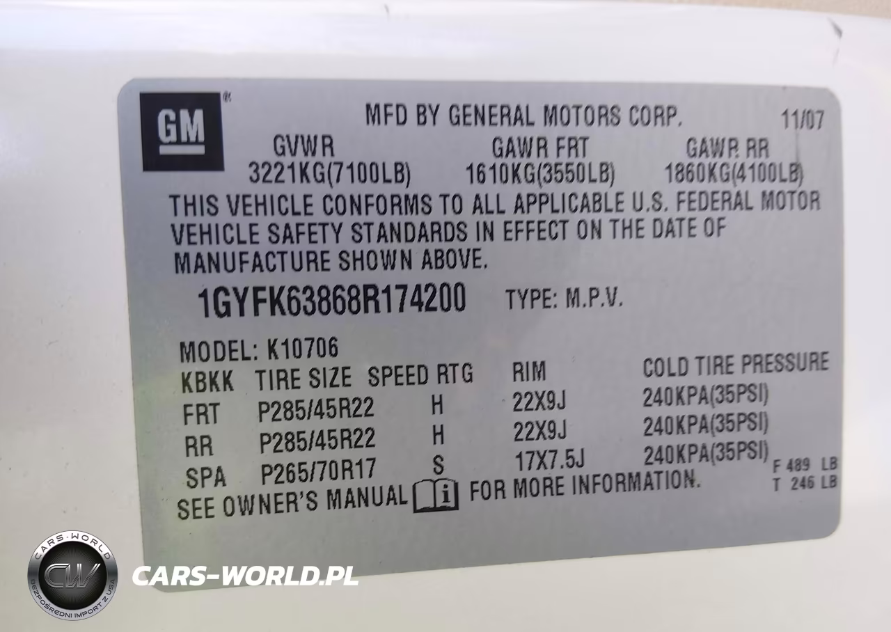 2008 Cadillac Escalade VIN:1GYFK63868R174200 - 9